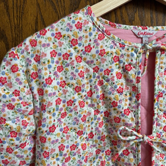 Cath Kidston Size 8 (XS) Pink Floral Bow Jacket - Picture 3 of 9